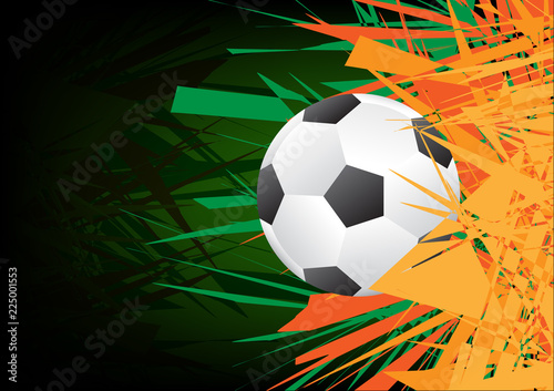 Vector Abstract green color background with ball.