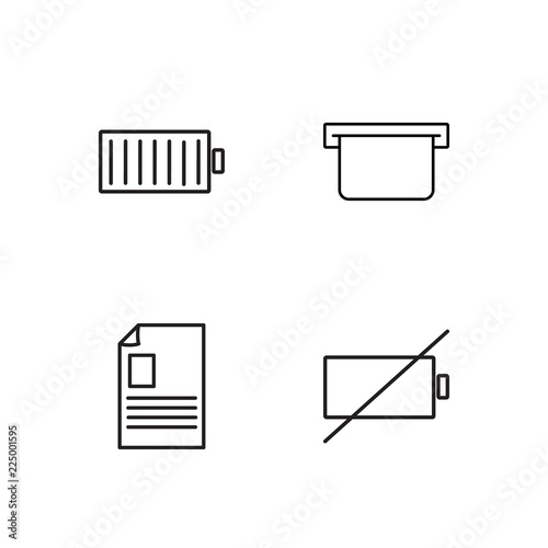 business simple outlined icons set