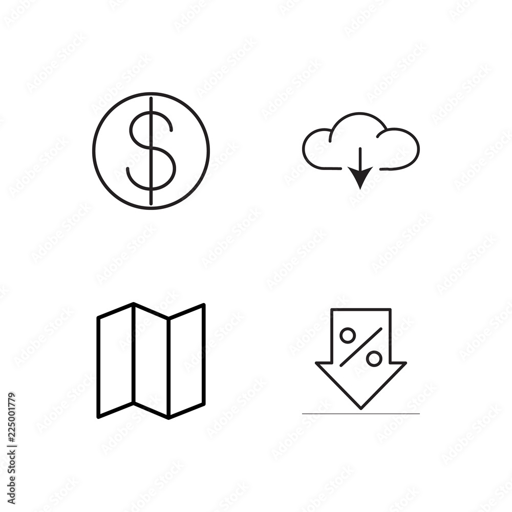 business simple outlined icons set business simple outlined icons set