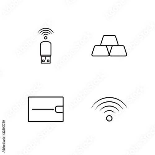 business simple outlined icons set