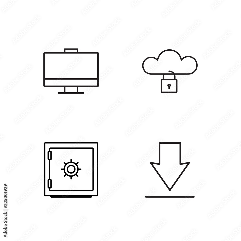 business simple outlined icons set business simple outlined icons set