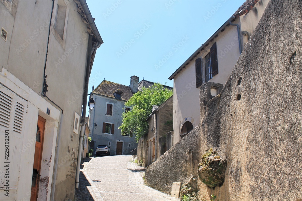 Narrow street of Argenton sur Creuse historic city, Berry region - Indre, France