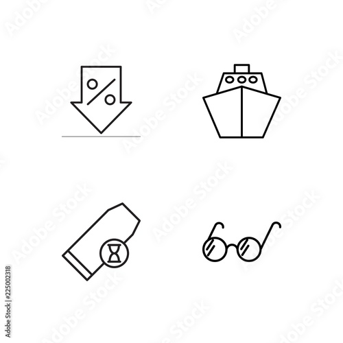 business simple outlined icons set