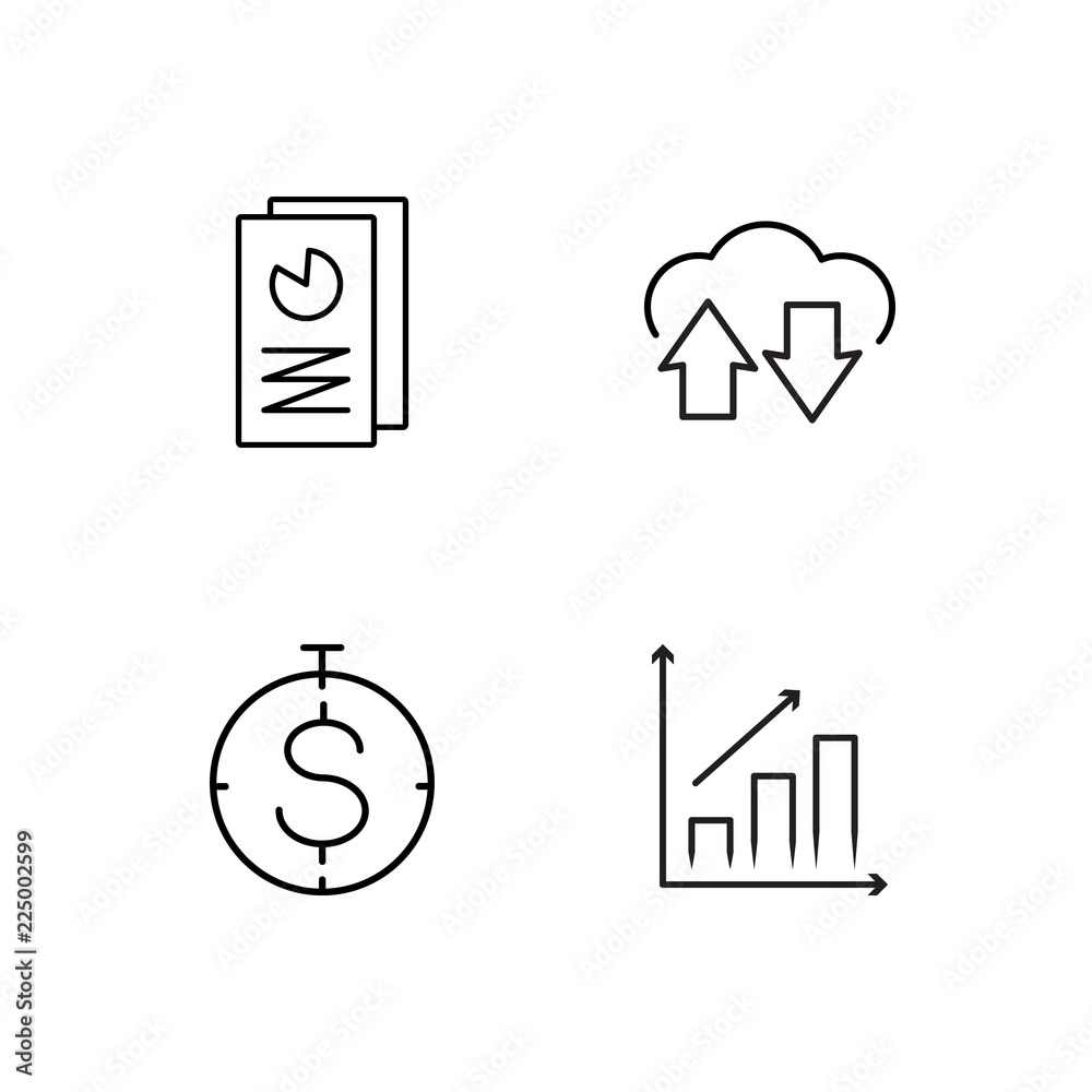 business simple outlined icons set business simple outlined icons set