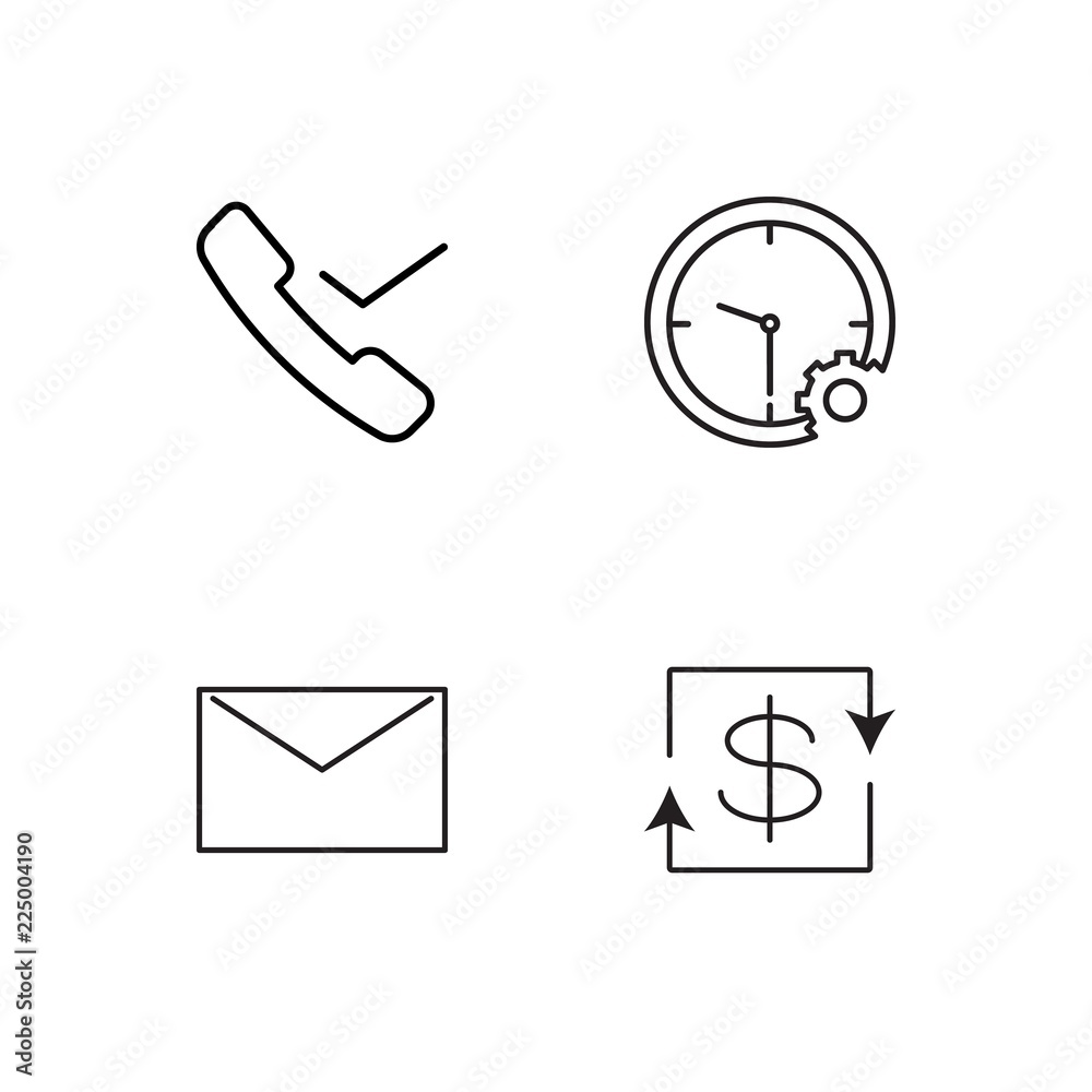 business simple outlined icons set business simple outlined icons set