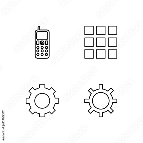 business simple outlined icons set