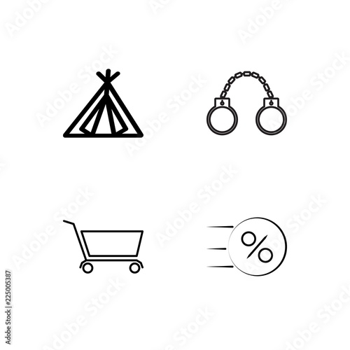 business simple outlined icons set