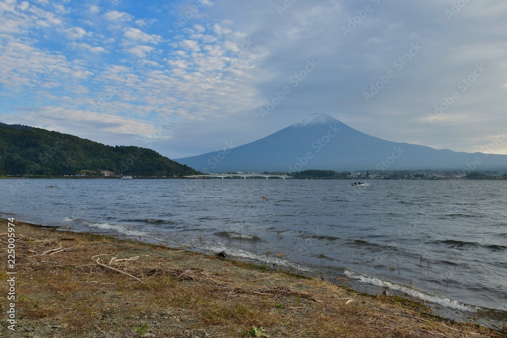 Landscape of snow capped Mount Fuji in Japan Landscape of snow capped Mount Fuji in Japan