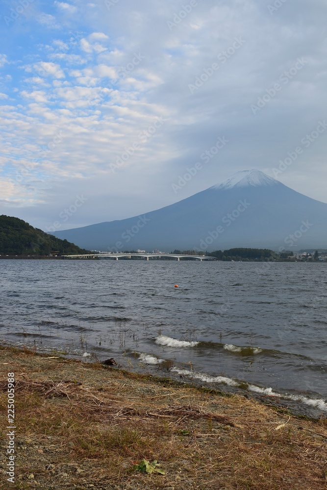 Landscape of snow capped Mount Fuji in Japan Landscape of snow capped Mount Fuji in Japan