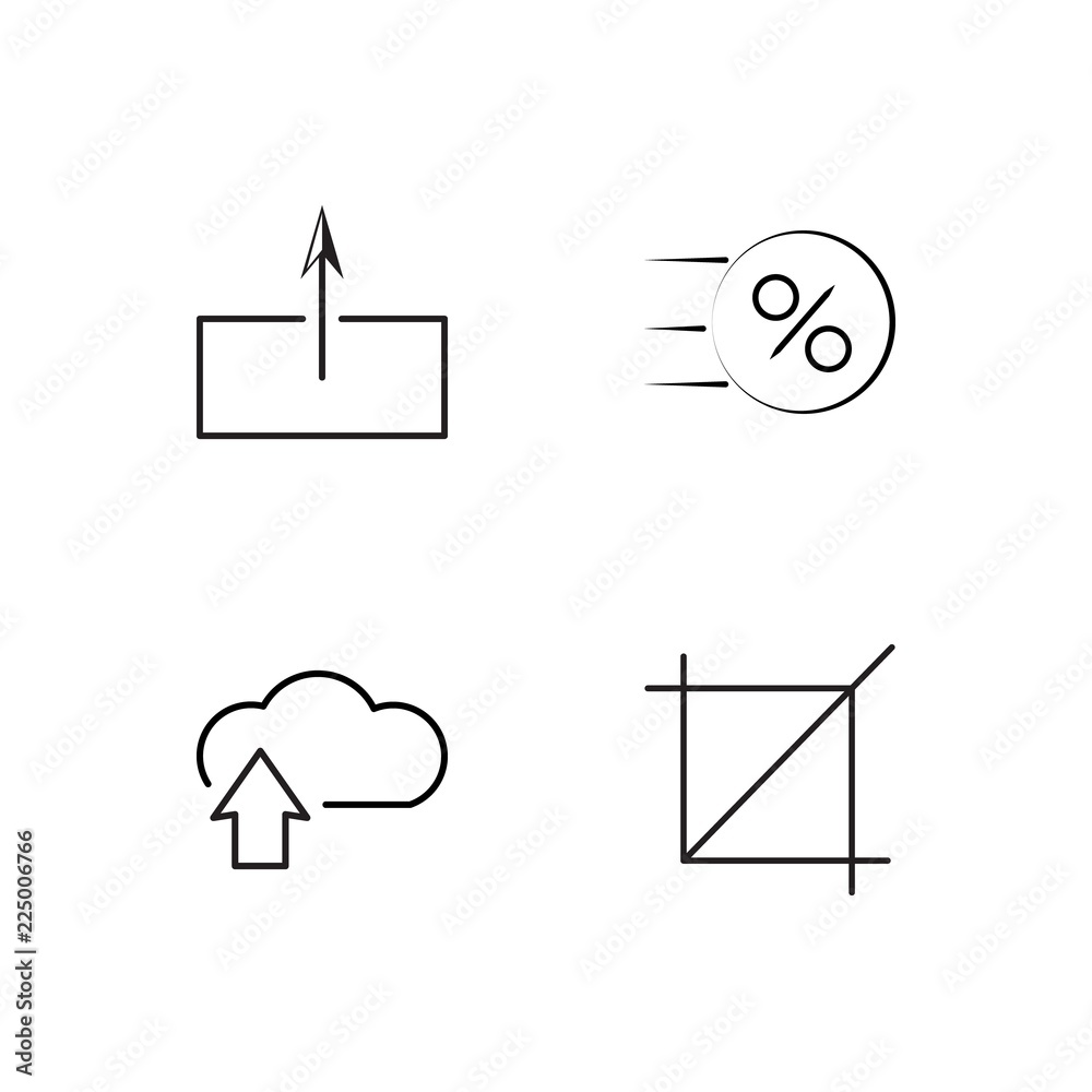 business simple outlined icons set business simple outlined icons set