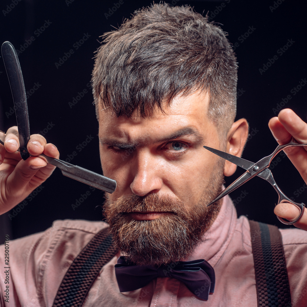 Hairdresser Scissors on Table Stock Image - Image of barber, razor: 67229733