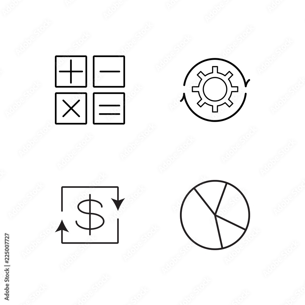 business simple outlined icons set business simple outlined icons set