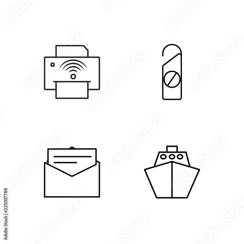 business simple outlined icons set