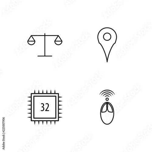 business simple outlined icons set
