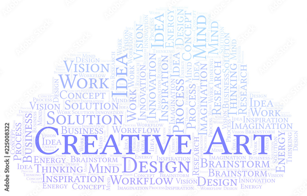 Obraz premium Creative Art word cloud, made with text only.