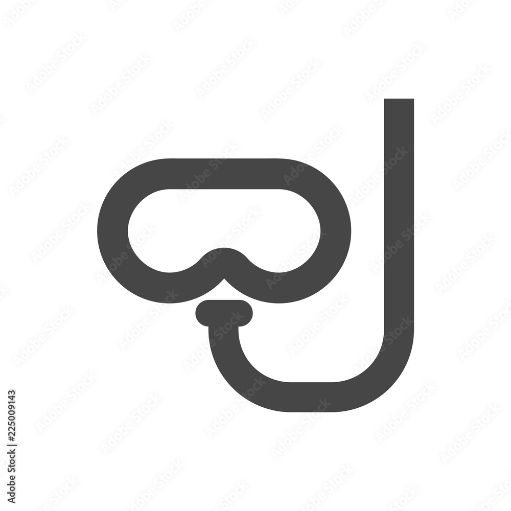 Diving Mask icon vector isolated on white background Diving Mask icon vector isolated on white background