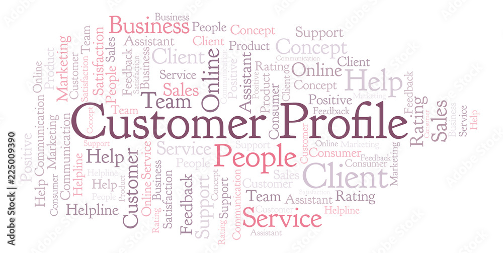 Fototapeta premium Customer Profile word cloud.