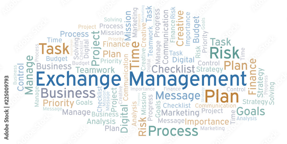 Exchange Management word cloud, made with text only. Exchange Management word cloud, made with text only.