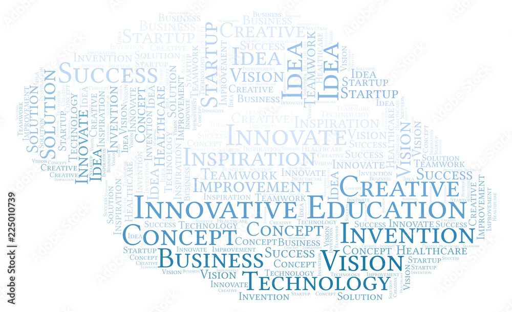 Innovative Education word cloud, made with text only.