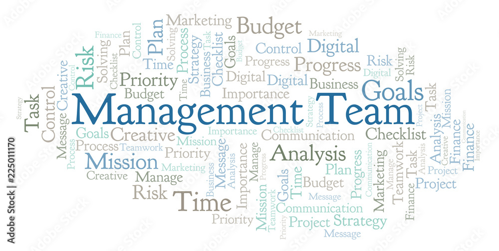 Fototapeta premium Management Team word cloud, made with text only.
