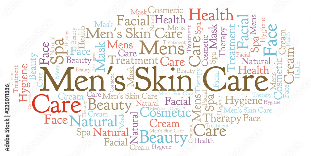 Men's Skin Care word cloud.