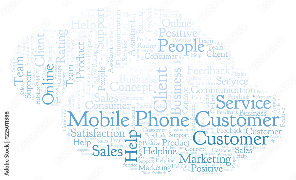 Fototapeta premium Mobile Phone Customer word cloud.