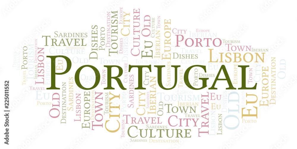 Word cloud with text Portugal.