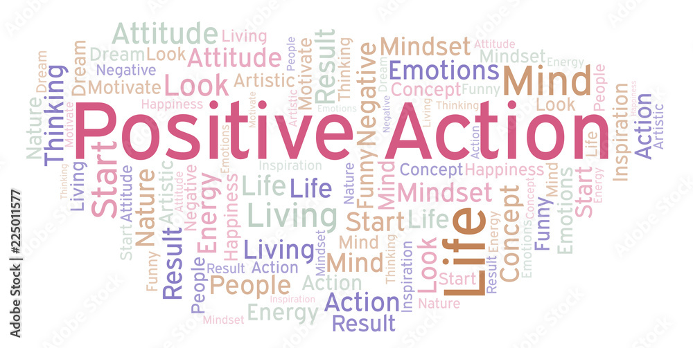 Positive Action word cloud, made with text only. Positive Action word cloud, made with text only.
