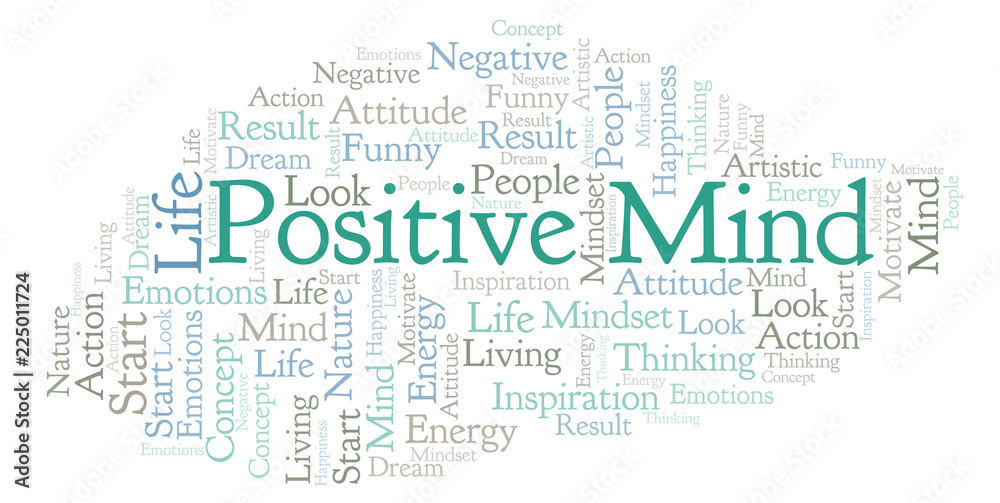 Obraz premium Positive Mind word cloud, made with text only.
