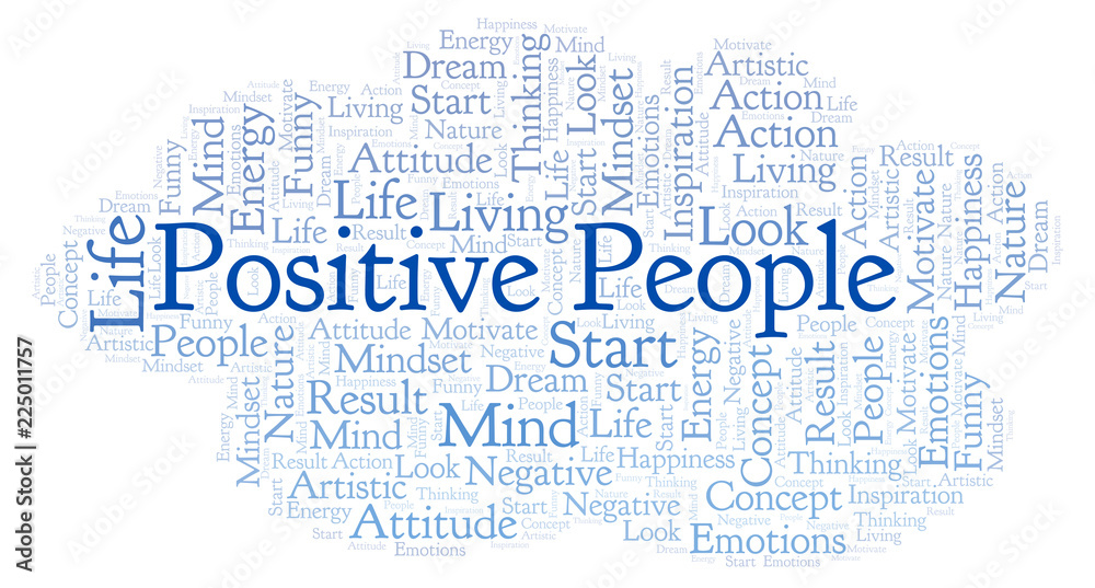 Positive People word cloud, made with text only.