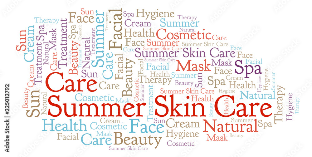 Obraz premium Summer Skin Care word cloud.