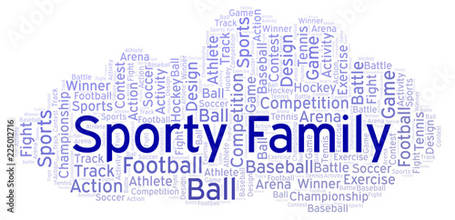 Sporty Family word cloud.
