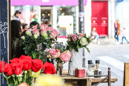 Flowers at florist in Montmartre street 