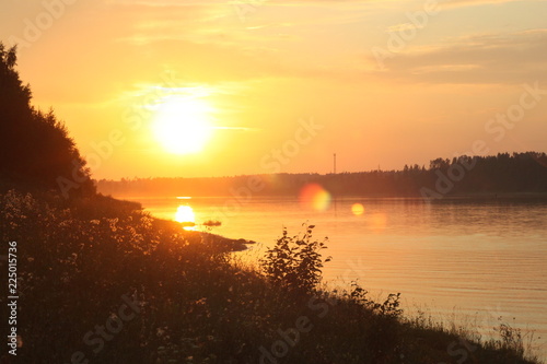 sunset over lake