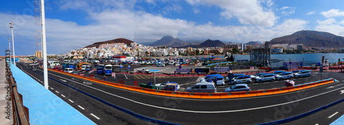 Panoramic view harbour of Los Cristianos on Tenerife