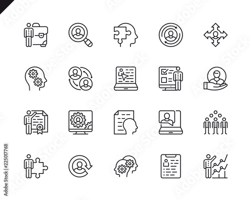 Simple Set of Business Management Related Vector Line Icons. Linear Pictogram Pack. Editable Stroke. 48x48 Pixel Perfect Icons.