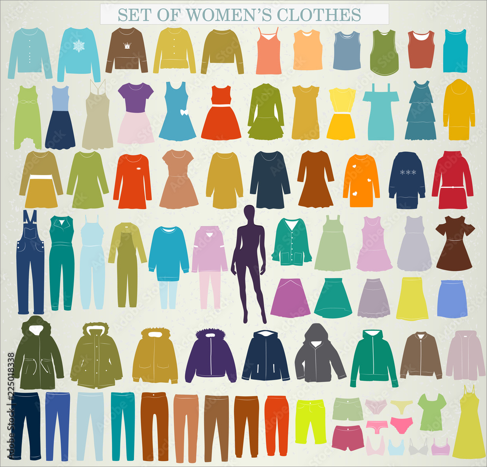 Collection of women's clothing Collection of women's clothing