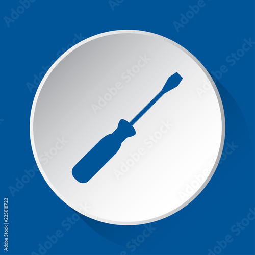 screwdriver - simple blue icon on white button