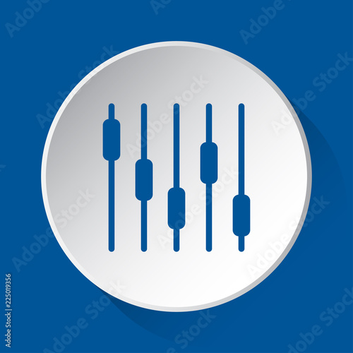 mixing console - simple blue icon on white button
