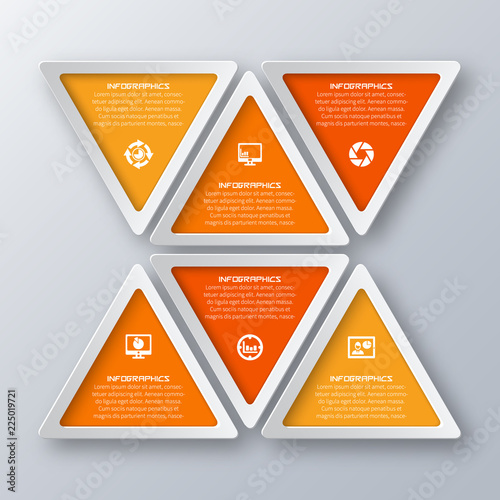 Abstract 3D Paper Infographics. Business template .Vector illustration