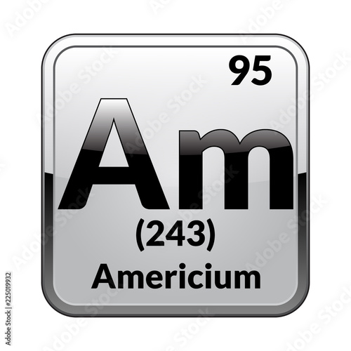 The periodic table element Americium. Vector illustration