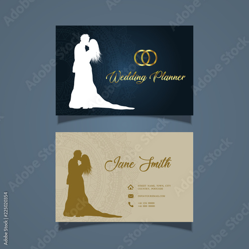 Elegant business card design for a wedding planner
