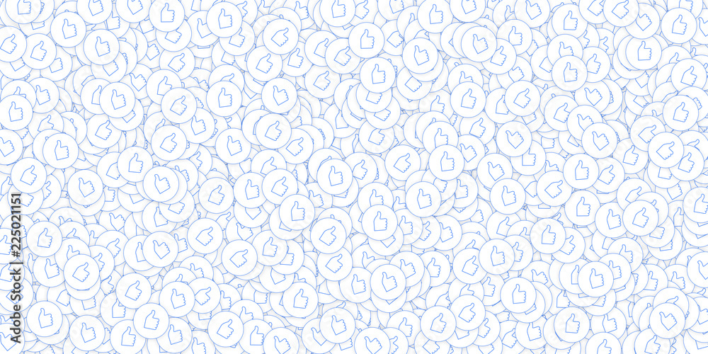 Social media icons. Social media marketing concept. Falling scattered thumbs up. Wide scatter elemen Social media icons. Social media marketing concept. Falling scattered thumbs up. Wide scatter elemen