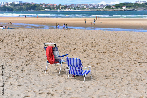View of the El Puntal beach in Somo, Santander. Spain