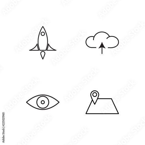 business simple outlined icons set