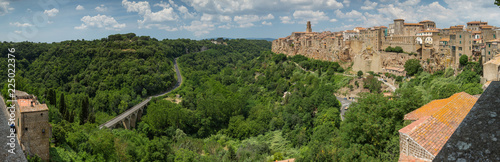 Panoramic view of the beautiful town pf Pitigliano in Tuscany  Italy