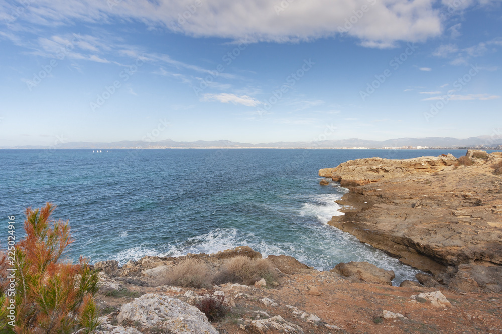 Mediterranean seascape on the coast of Mallorca