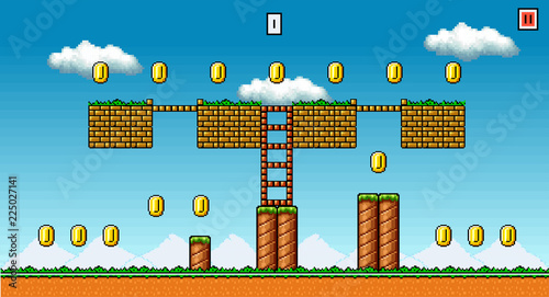 8 bit pixel art platformer game asset - Original Concept