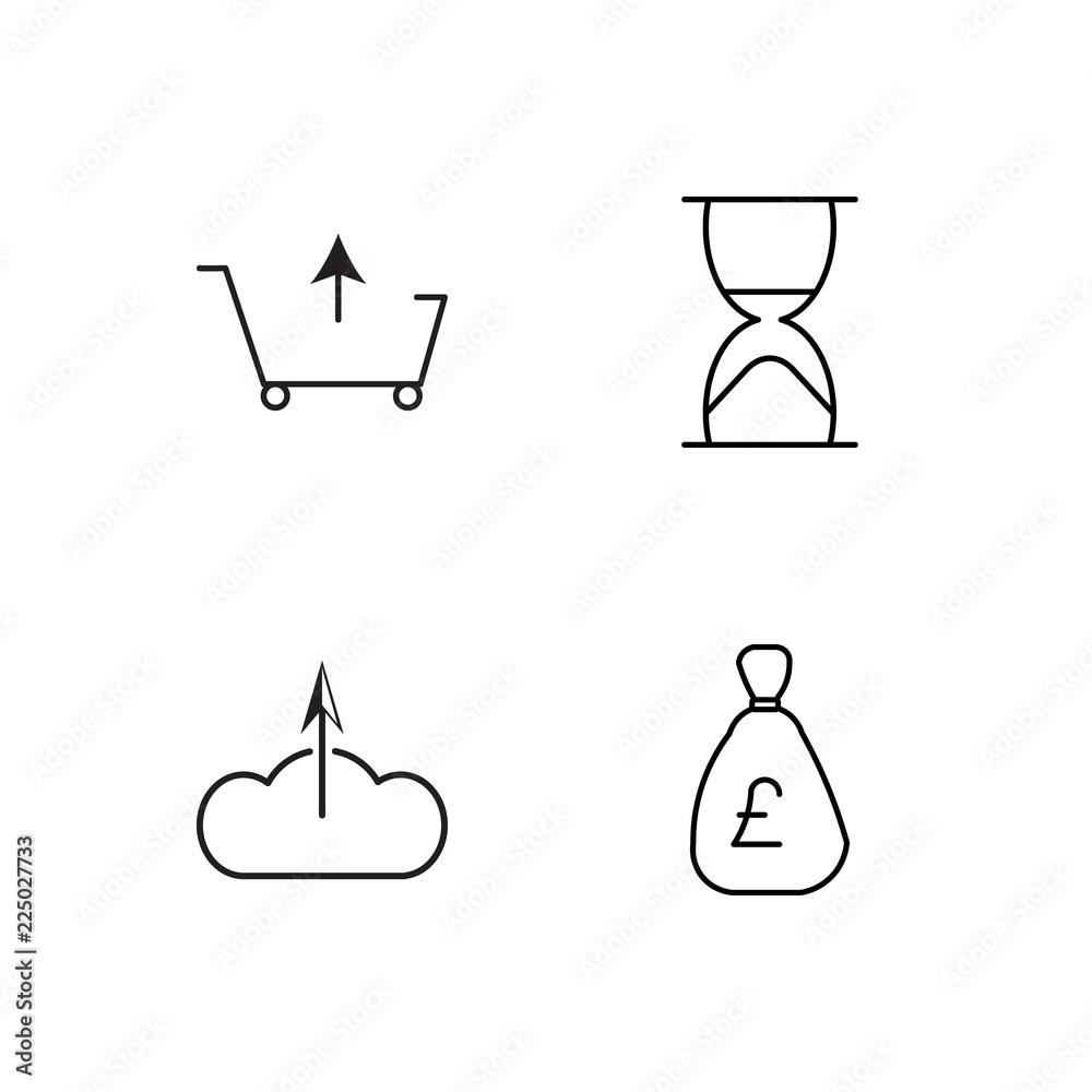 business simple outlined icons set business simple outlined icons set