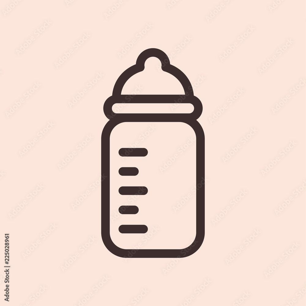 Baby Milk Bottle Minimalistic Flat Line Solid Stroke Icon Pictogram Symbol Baby Milk Bottle Minimalistic Flat Line Solid Stroke Icon Pictogram Symbol